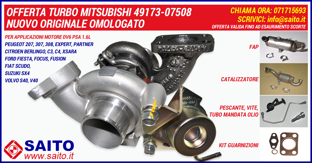 Turbo Mitsubishi 49173-07502/8 nuovo originale Mitsubishi | SAITO